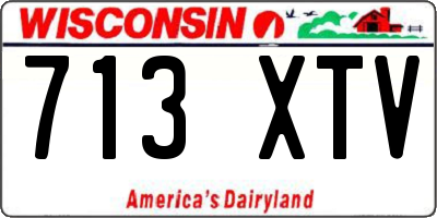 WI license plate 713XTV