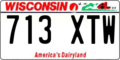 WI license plate 713XTW