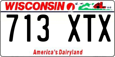 WI license plate 713XTX