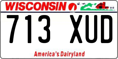 WI license plate 713XUD