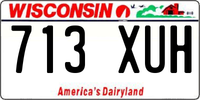 WI license plate 713XUH