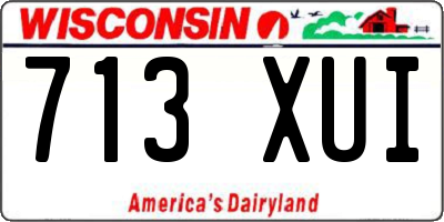 WI license plate 713XUI