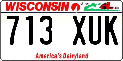 WI license plate 713XUK