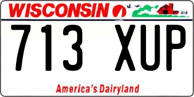 WI license plate 713XUP