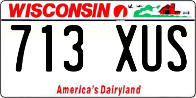 WI license plate 713XUS