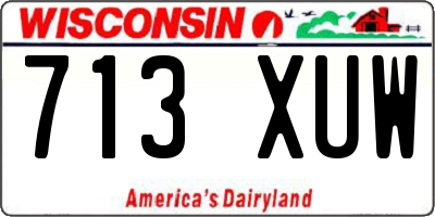 WI license plate 713XUW