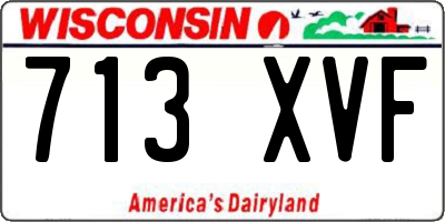 WI license plate 713XVF