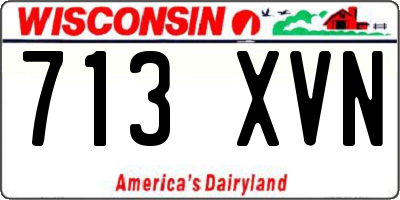 WI license plate 713XVN