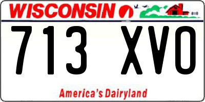 WI license plate 713XVO