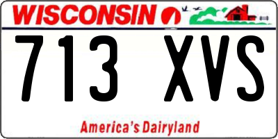 WI license plate 713XVS