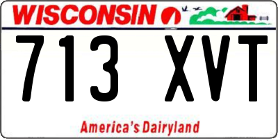 WI license plate 713XVT