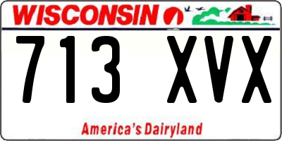 WI license plate 713XVX