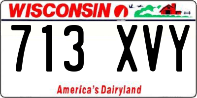WI license plate 713XVY
