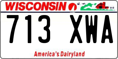 WI license plate 713XWA