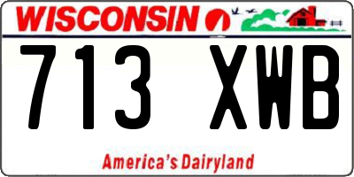 WI license plate 713XWB
