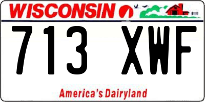 WI license plate 713XWF