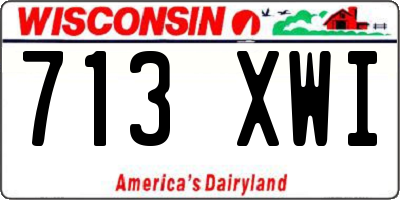 WI license plate 713XWI