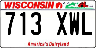 WI license plate 713XWL