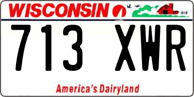 WI license plate 713XWR