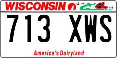 WI license plate 713XWS