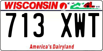 WI license plate 713XWT