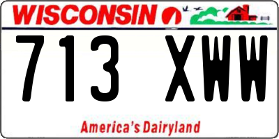 WI license plate 713XWW