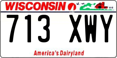 WI license plate 713XWY