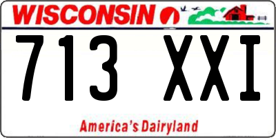 WI license plate 713XXI