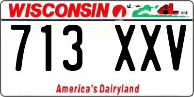 WI license plate 713XXV