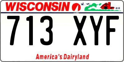 WI license plate 713XYF