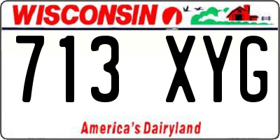 WI license plate 713XYG