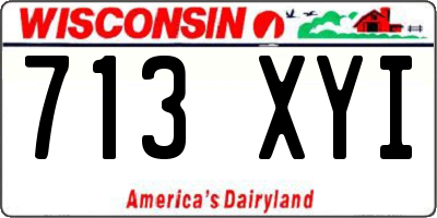 WI license plate 713XYI