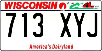 WI license plate 713XYJ