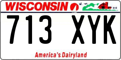 WI license plate 713XYK