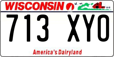 WI license plate 713XYO