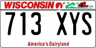 WI license plate 713XYS