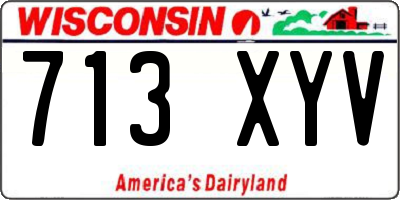 WI license plate 713XYV