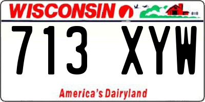 WI license plate 713XYW