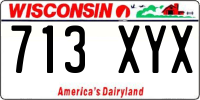 WI license plate 713XYX