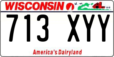 WI license plate 713XYY