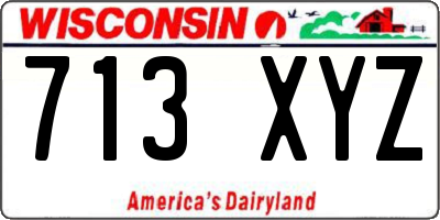 WI license plate 713XYZ