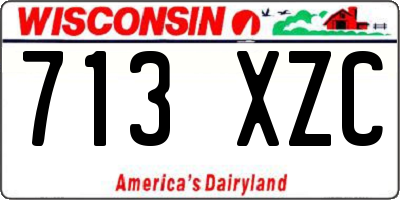 WI license plate 713XZC
