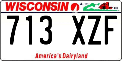 WI license plate 713XZF