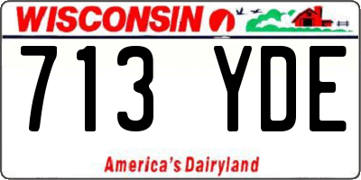 WI license plate 713YDE