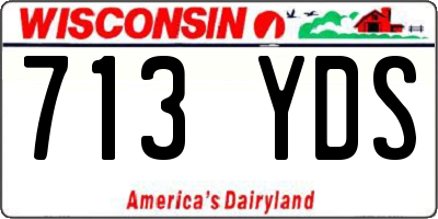 WI license plate 713YDS