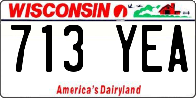 WI license plate 713YEA