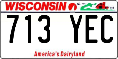 WI license plate 713YEC