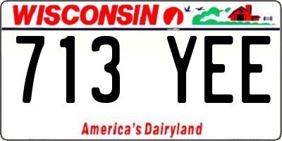 WI license plate 713YEE