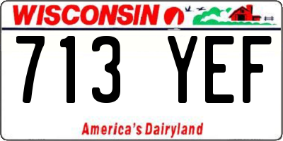WI license plate 713YEF