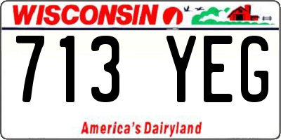 WI license plate 713YEG